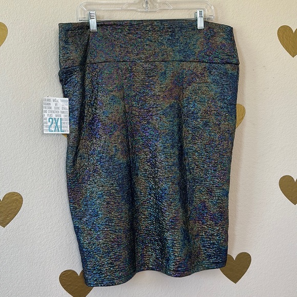 Lularoe Cassie skirt size 2x metallic holographic - Picture 1 of 5